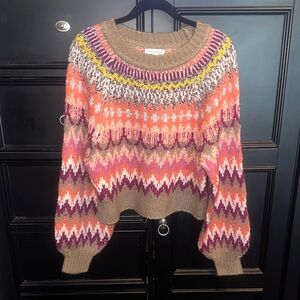 Newbury Kustom Med Vibrant Zigzag Women's Crop Sweater